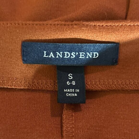 Lands' End  SZ S Rust knit dress career professional comfy flattering minimalist - Picture 7 of 8